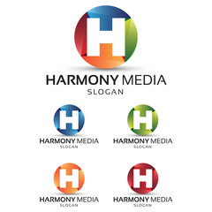 Obraz premium Harmony Letter H Logo