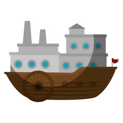 big ship icon over white background. vector illustration