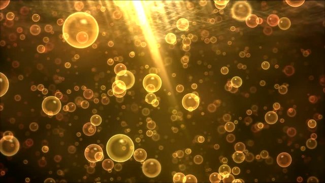 Underwater Travel Animation with Bubbles - Loop Golden