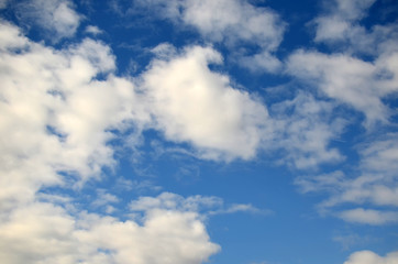 Obraz premium Blue sky with white clouds. Texture