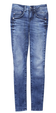 Female blue jeans isolated.