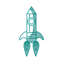 pencil rocket icon over white background. vector illustration