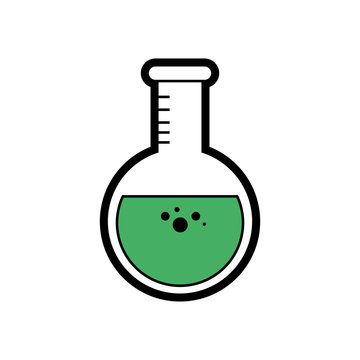 chemical flask icon over white background. vector illustration