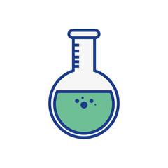 chemical flask icon over white background. vector illustration