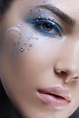 Fototapeta premium Close up beauty head shot woman with fantasy makeup