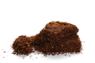 pile tobacco isolated on white background