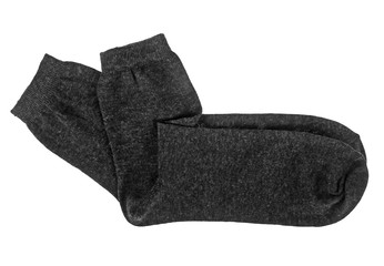 Gray socks isolated on a white background