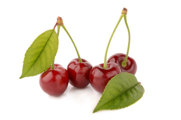 Cherry on white background