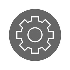 gear wheel icon over white background. vector illustration