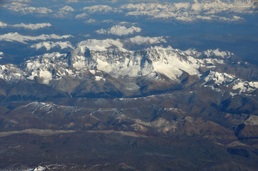 Naklejka na ściany i meble aerial view of Cerro San Lorenzo, Patagonia