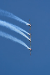 Synchronized flight of 4 planes in the team during Israeli 69st independent day 