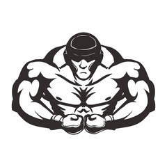 Boxing figther trainning icon vector illustration graphic design