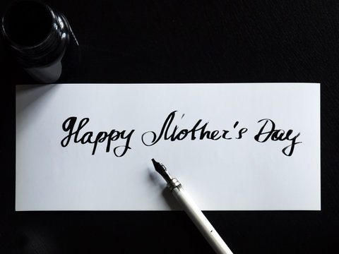Happy Mother's day calligraphy and lattering post card. Glossy paper.