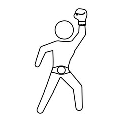 Boxing figther trainning icon vector illustration graphic design