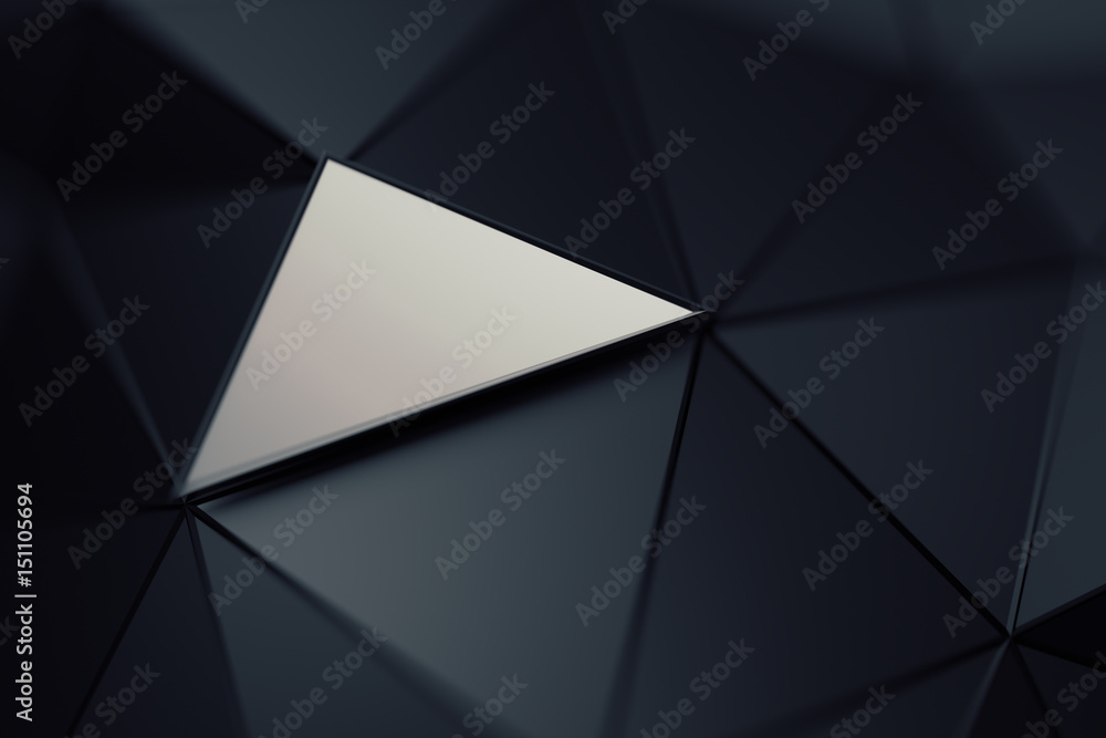 Poster abstract 3d rendering of triangulated surface. contemporary background. futuristic polygonal shape. 