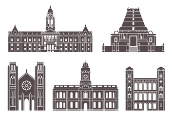 Obraz premium South Africa. Architecture. African sights on white background