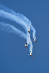 Synchronized flight of 4 planes in the team during Israeli 69st independent day 