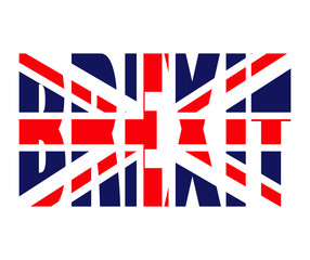 brexit text uk flag vector symbol icon design. Beautiful illustration isolated on white background