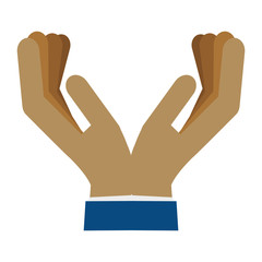 human hands icon over white background. vector illustration