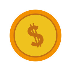 money coin icon over white background. vector illustration