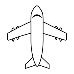 airplane icon over white background. vector illustration