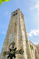 View of Ruin of old church by Bruges