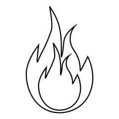 fire flame icon over white background. vector illustration