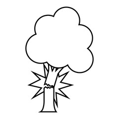 tree with broken trunk  icon over white background. vector illustration