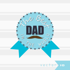 Father's day badge vector illustration greeting card