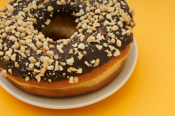 donuts on a yellow background