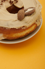 donuts on a yellow background