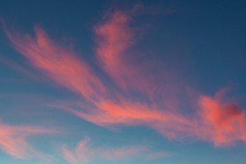 Fototapeta na wymiar Beautiful pink sunset clouds
