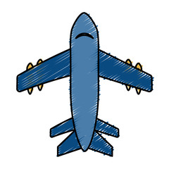 airplane icon over white background. vector illustration