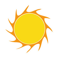 sun icon over white background. colorful design. vector illustration