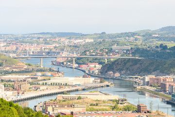 panoramic views to industrial bilbao, Spain