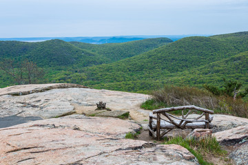 Aerial Landscape from Bear Mountain Summit and Hudson River in Upstate New York