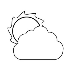 cloud and sun icon over white background. vector illustration