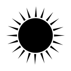 silhouette sun icon over white background. vector illustration