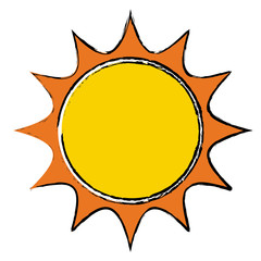 sun icon over white background. colorful design. vector illustration