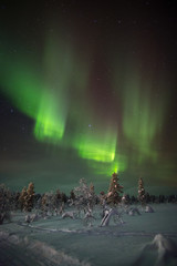 Aurora borealis (northern lights) in Lapland, Finland.