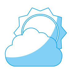 cloud and sun icon over white background. vector illustration