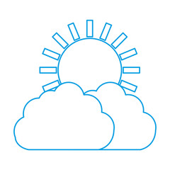 clouds and sun icon over white background. vector illustration