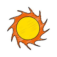 Sun icon over white background. colorful design. vector illustration