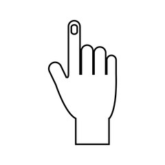 human hand icon over white background. vector illustration