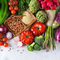 Assortment of fresh organic farmer market vegetables
