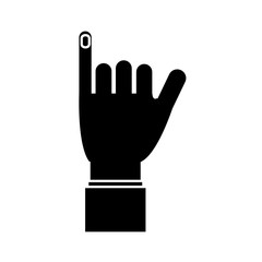 human hand icon over white background. vector illustration