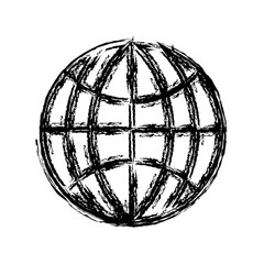 global connection icon over white background. vector illustration