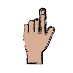 human hand icon over white background. colorful design. vector illustration