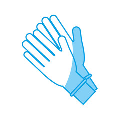 hands with medical gloves icon over white background. vector illustration