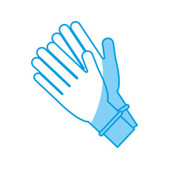 Obraz premium hands with medical gloves icon over white background. vector illustration